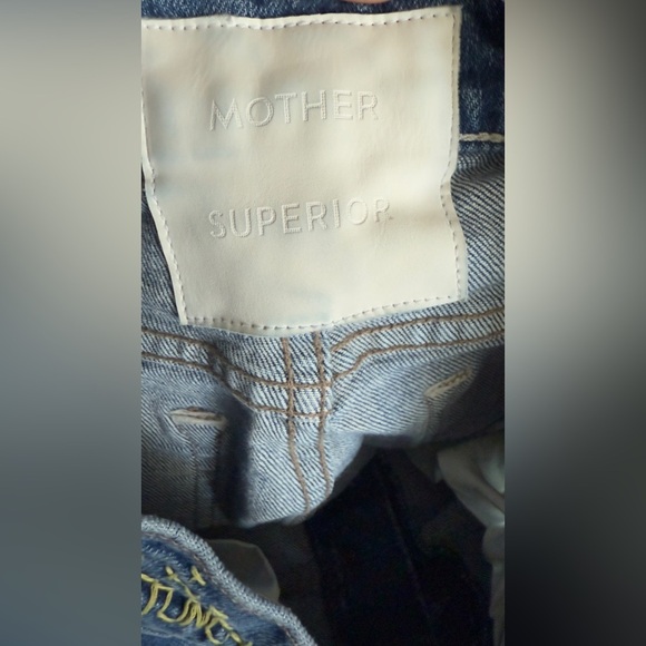 MOTHER Superior The Rambler Sneak Jeans Running With Scissors Size 24 $350 - Picture 6 of 11